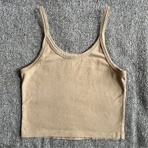 ARQ Crop Tank Top Cotton in Taupe Medium